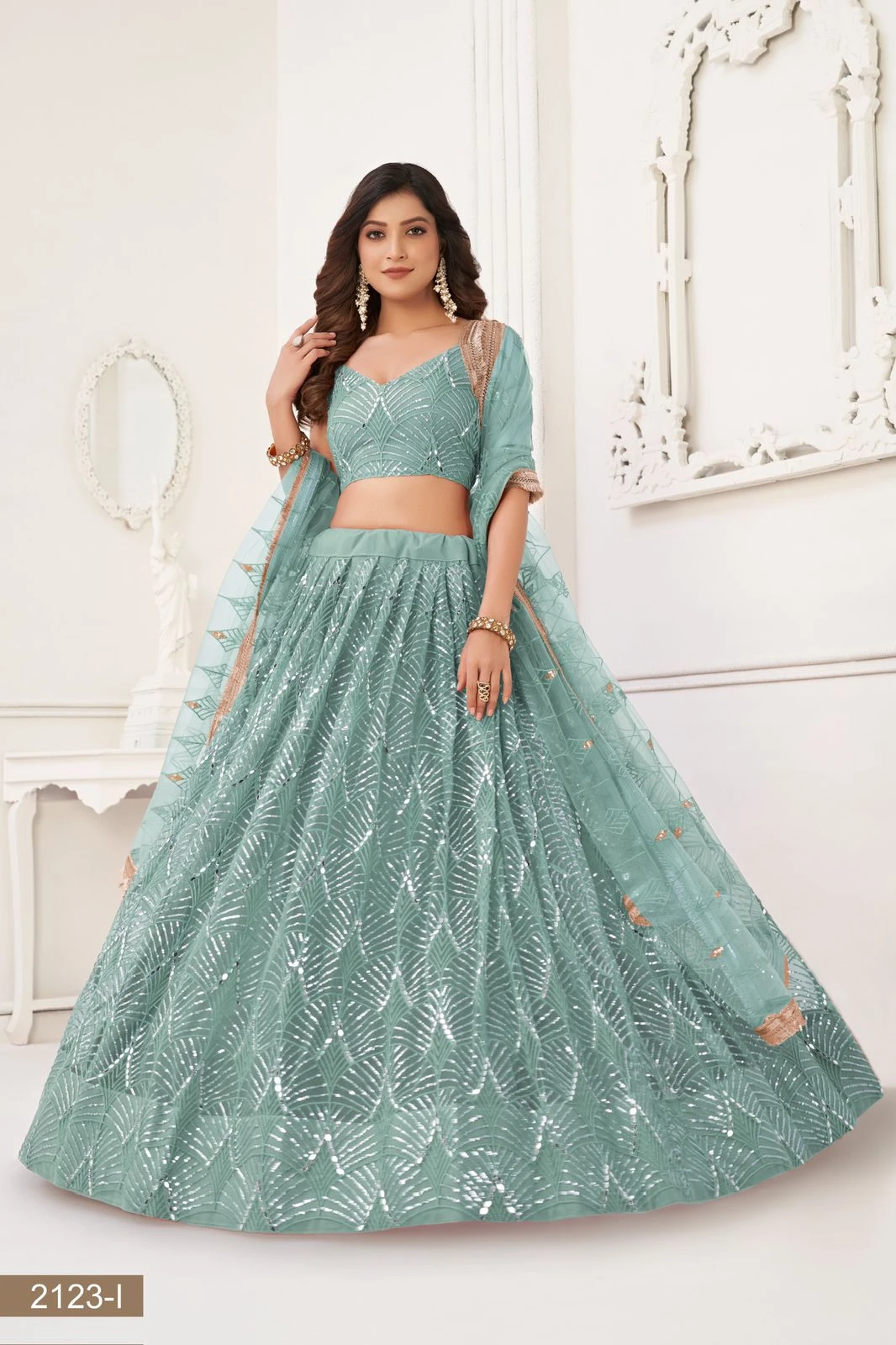 Narayani Fashion 2123-E-F-G-H-I Tone to Tone Cotton Thread Wholesale Lehenga Catalog — Wholesale, MPA wholesale from Surat - Gallery Image 2